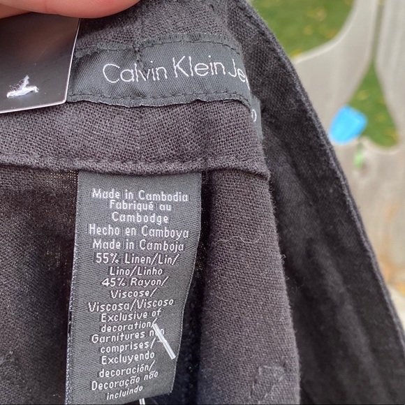 SOLD Calvin Klein High Waist Wide Leg Pants Linen - Picture 11 of 11